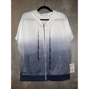 & Kloth  Beach Festival Purple & White Ombré  Zipper  Hoodie  Vest  M/L